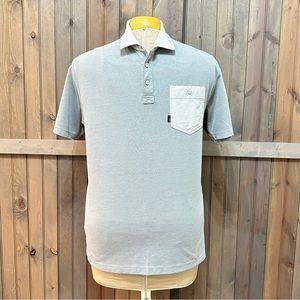 Travis Matthew gray/blue golf shirt with accent pocket